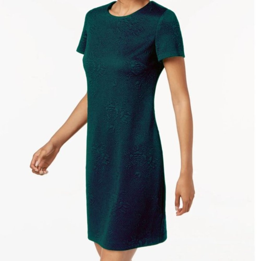 Calvin Klein Embossed Floral Sheath Dress - 8